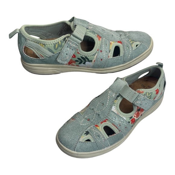 Earth Origins Effie Dusty Green Suede Fisherman Comfort Sandals Women’s size 7.5 - Picture 1 of 12